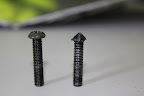 Actual issue: Alternator bolts. Left: What the bolt should have looked like, Right: What the bolt actually looked like